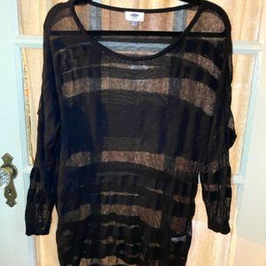 Black Sheer Striped Sweater